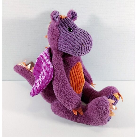Bunnies by the Bay Furriends  Dunkin Purple Dragon Soft Ribbed Plush Toy - Picture 1 of 5